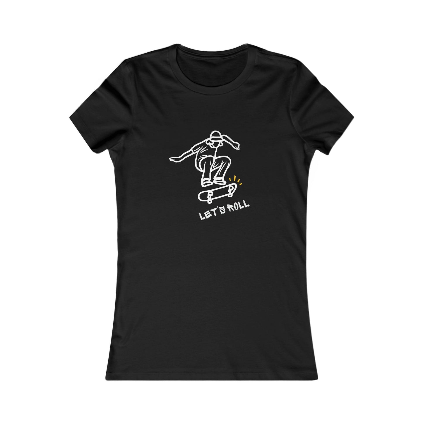 Let’s Roll Skateboarder Tee – Women’s Retro Skate Graphic T-Shirt |  Women's Favorite Tee