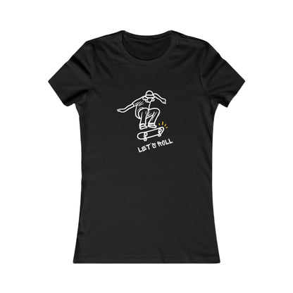 Let’s Roll Skateboarder Tee – Women’s Retro Skate Graphic T-Shirt |  Women's Favorite Tee