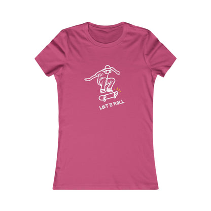 Let’s Roll Skateboarder Tee – Women’s Retro Skate Graphic T-Shirt |  Women's Favorite Tee