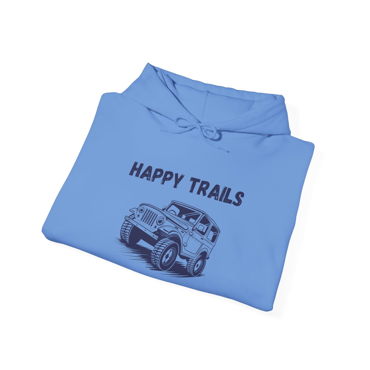 Happy Trails Unisex Hooded Sweatshirt, Cozy Outdoor Hoodie, Perfect Gift for Adventurers, Casual Wear, Great for Road Trips