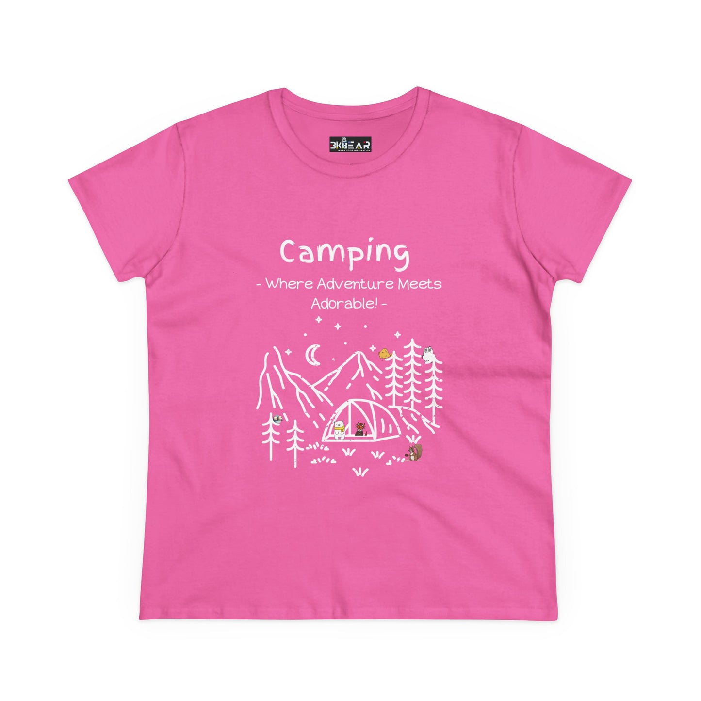 Camping. Where Adventure Meets Adorable. Women's Midweight Cotton Tee