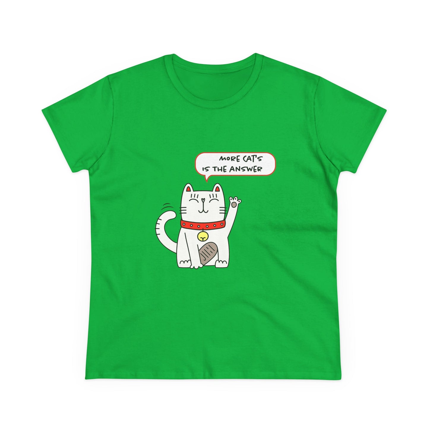 Oliver Says More Cats Is The Answer. Women's Midweight Cotton Tee