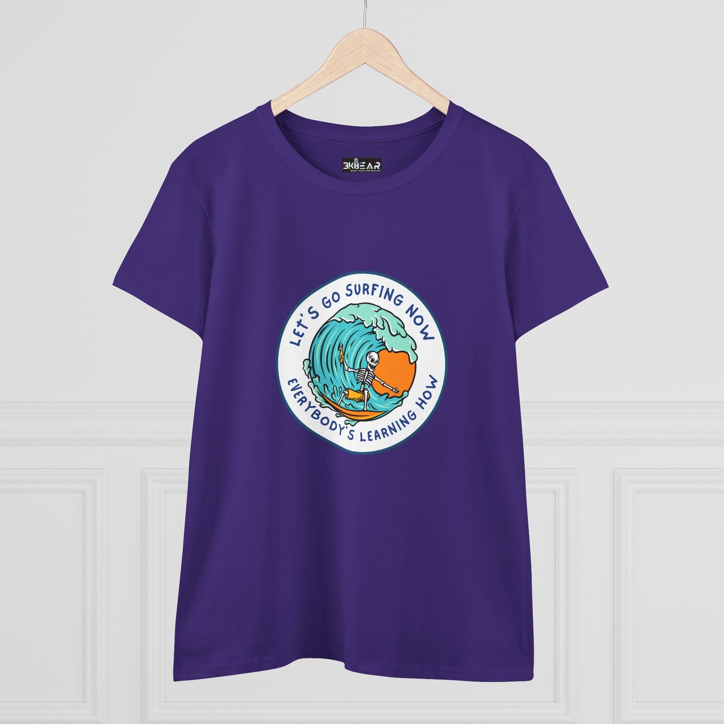 Let's Go Surfing Now. Everybody's Learning How. Women's Midweight Cotton Tee
