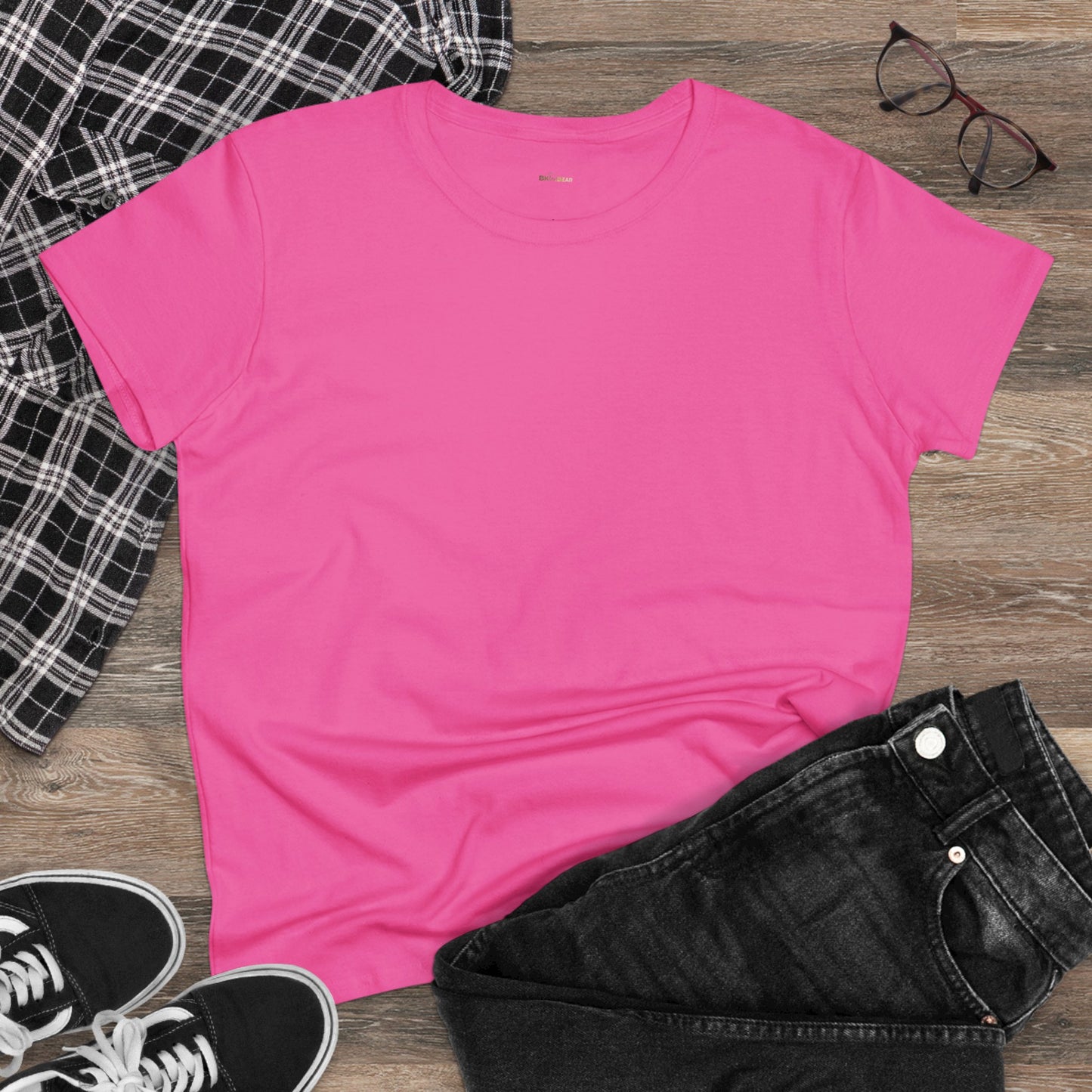 Solid Azalea. Women's Midweight Cotton Tee