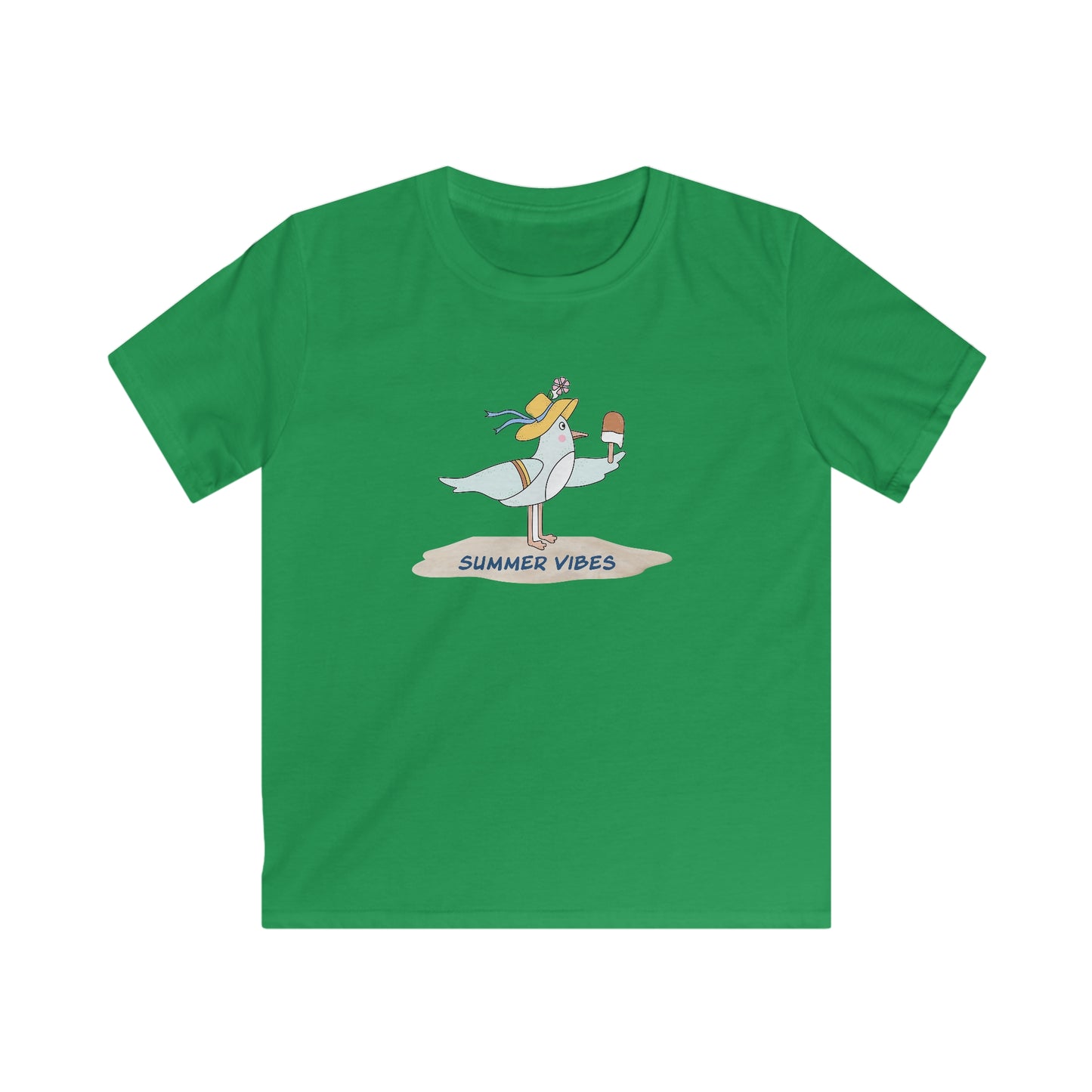 Regal Seagull Summer Vibes. Kids Softstyle Tee