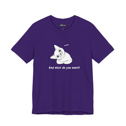 Vexing Cat Wondering What You Want. Unisex Jersey Short Sleeve Tee