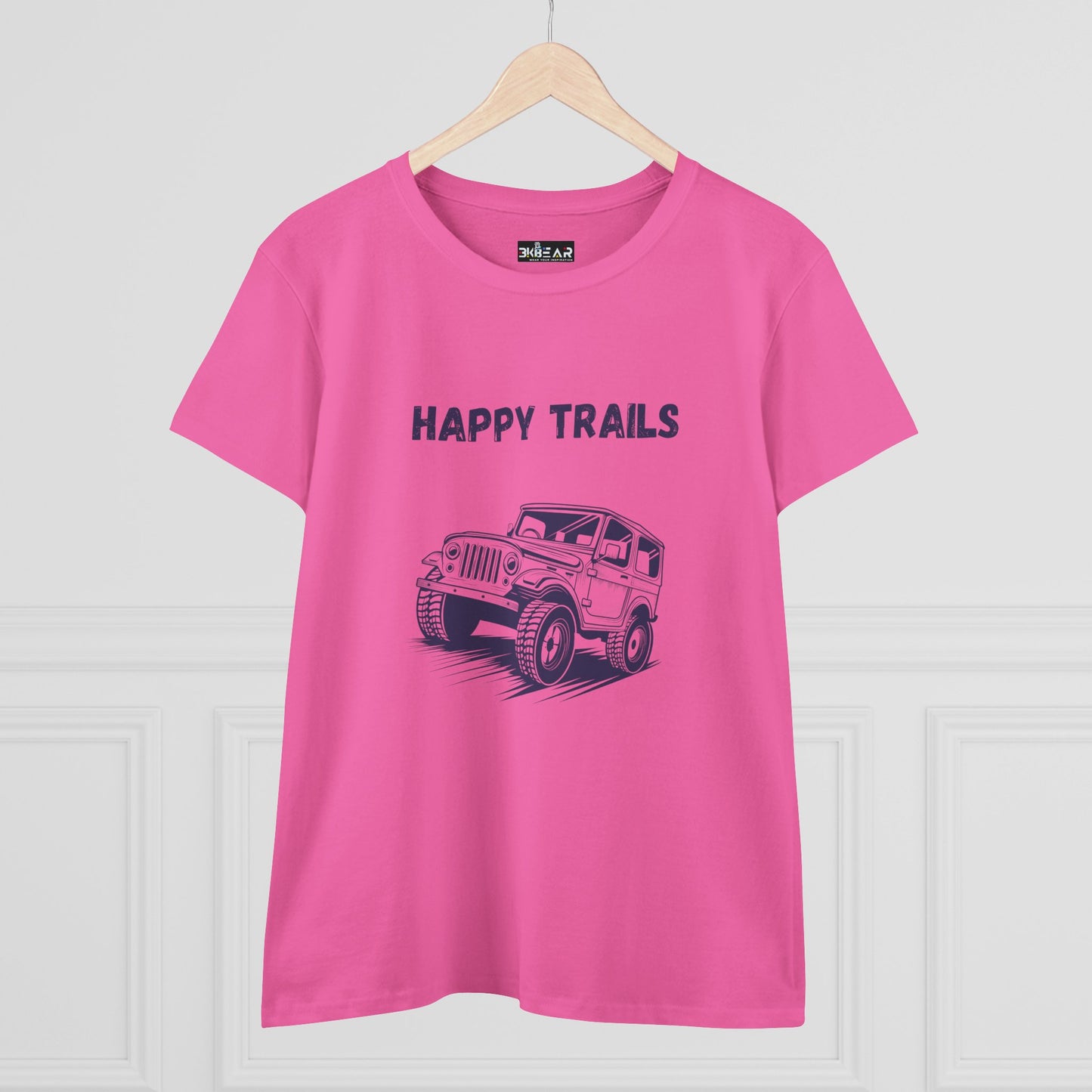 Exploring Happy Trails In a Jeep. Women's Midweight Cotton Tee