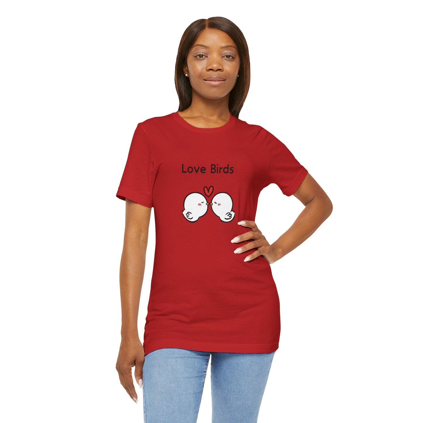 Love Birds Boyfriend T Graphic. Unisex Jersey Short Sleeve Tee