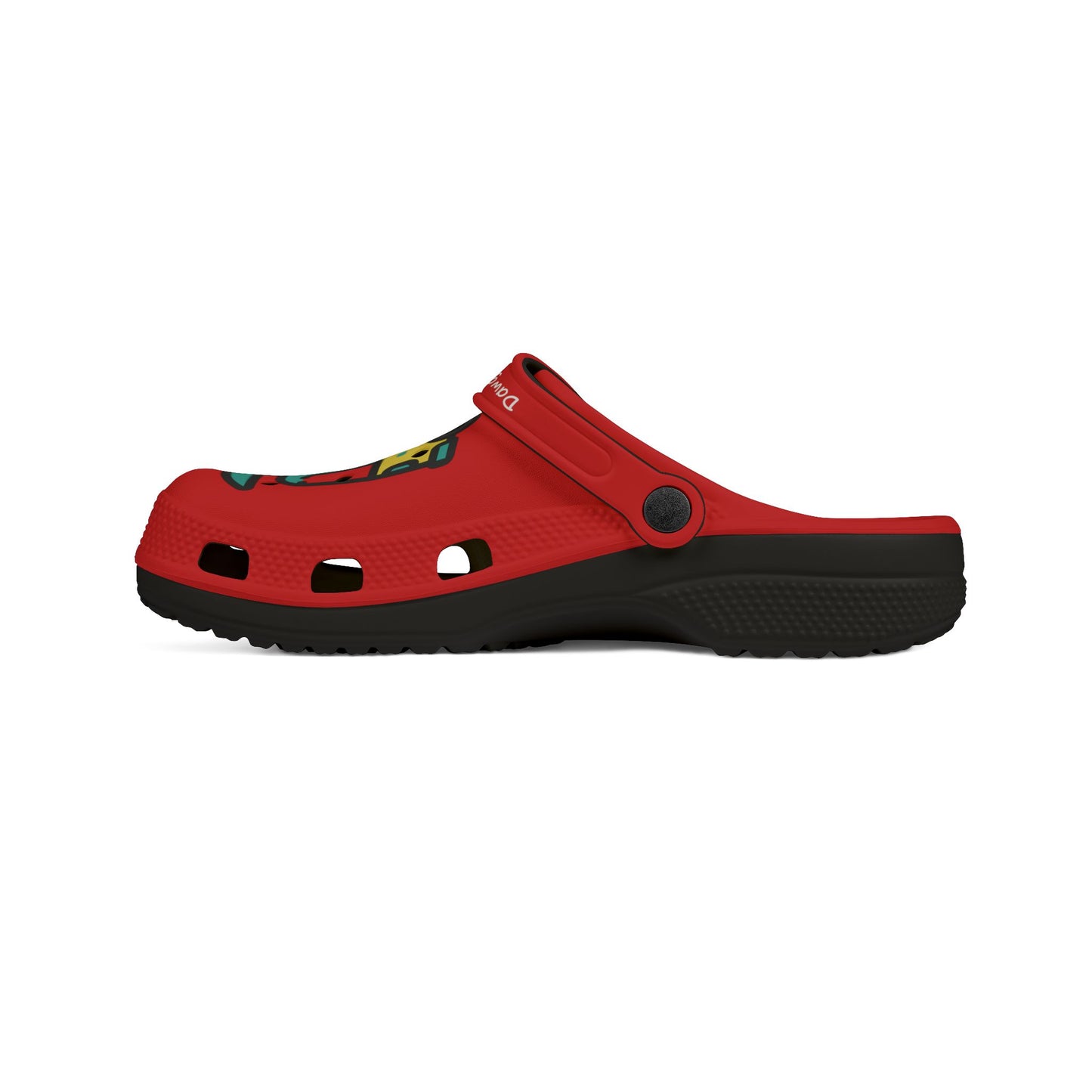 Red Summer Vibing Van Rubber Clogs For Men