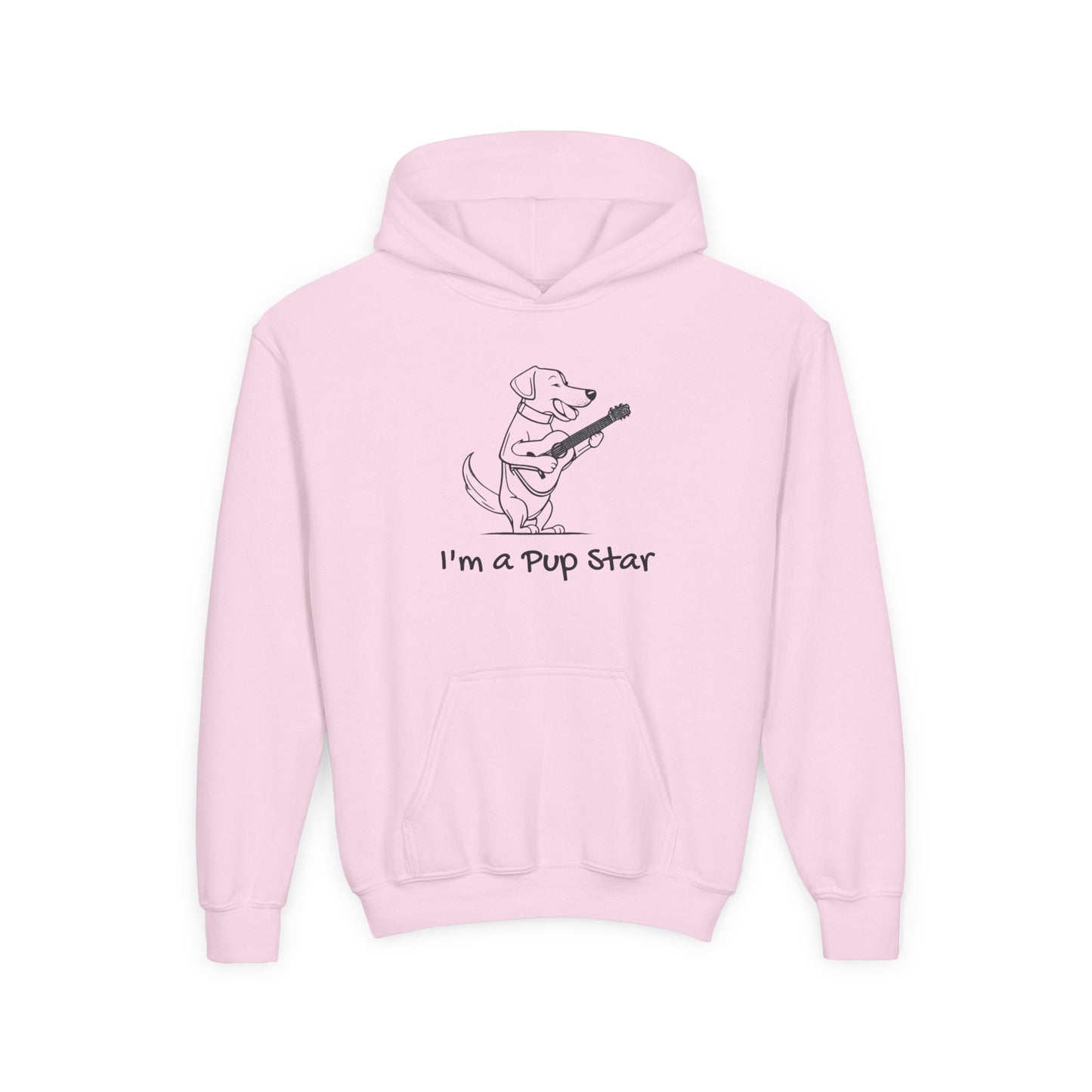 Dog With a Guitar. I"m a Pup Star.  Kids Hoodie