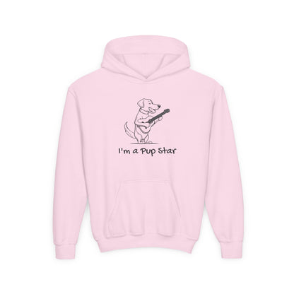 Dog With a Guitar. I"m a Pup Star.  Kids Hoodie