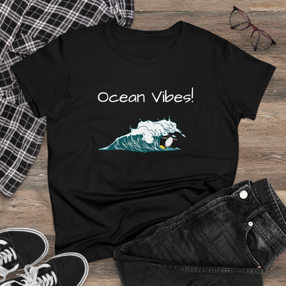 Ocean Vibes! Women's Midweight Cotton Tee