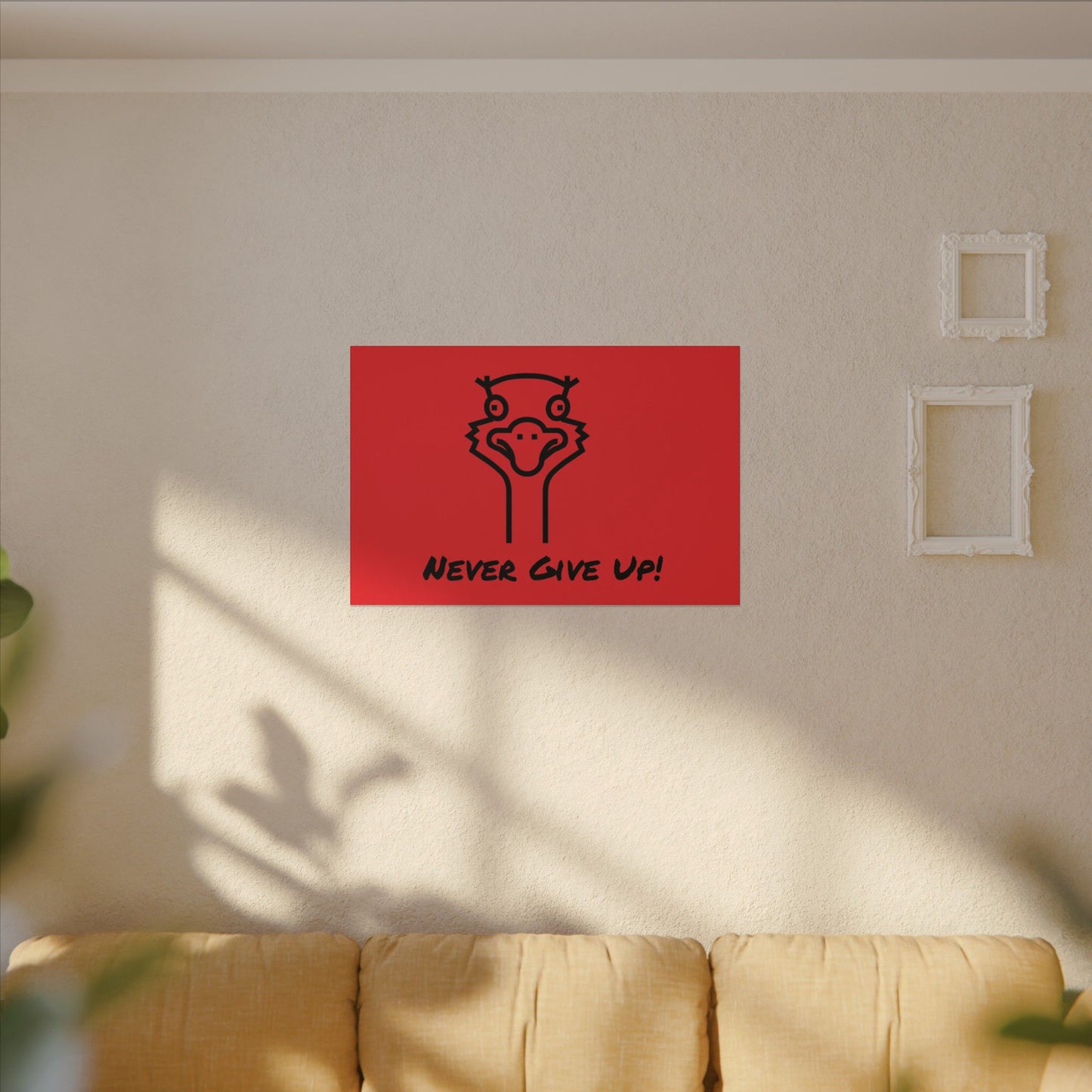 Oscar The Ostrich and JimmyV Never Gave Up. Canvas Gallery Wraps