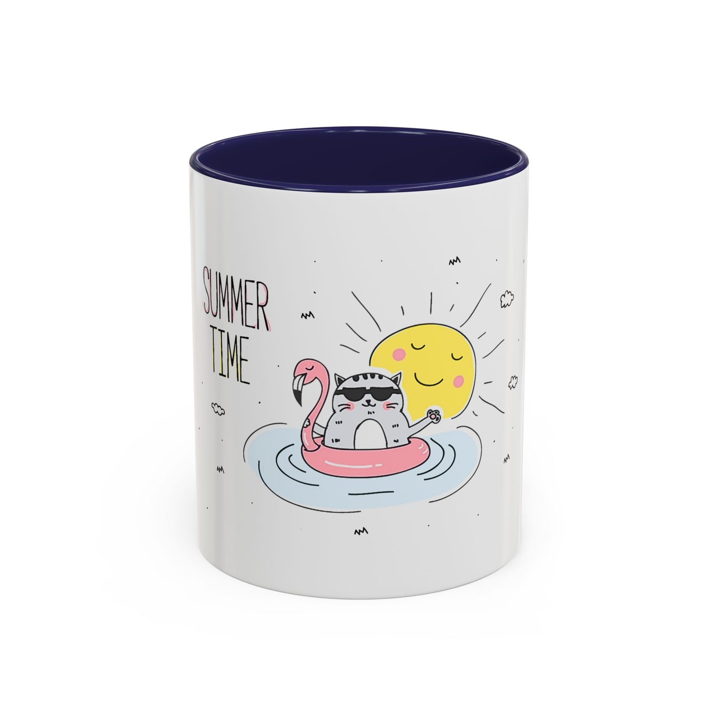 Jingles The Summertime Cat. Accent Coffee Mug, 11oz