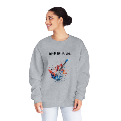 Born In The USA Guitar. Unisex NuBlend® Crewneck Sweatshirt