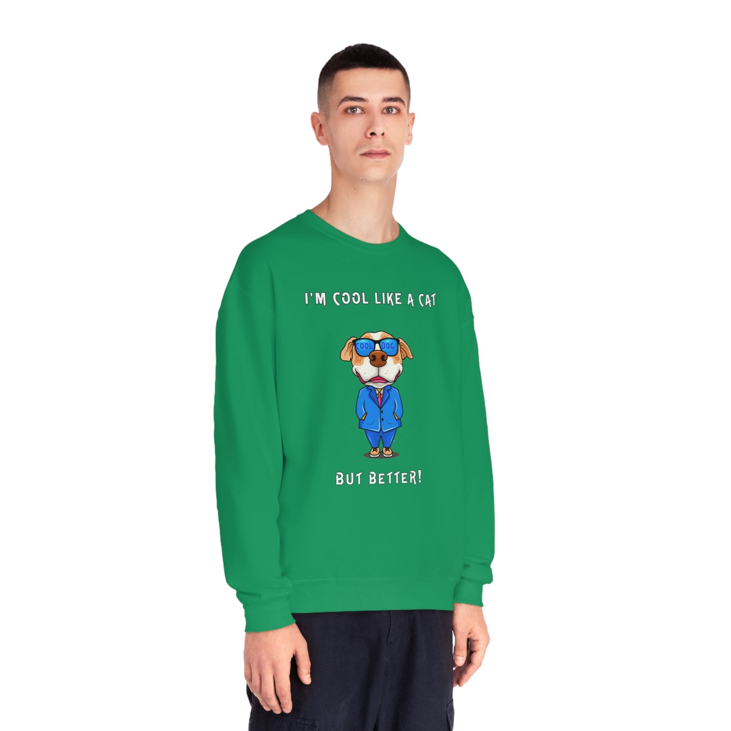 Chuck The Cool Dog. Unisex NuBlend® Crewneck Sweatshirt