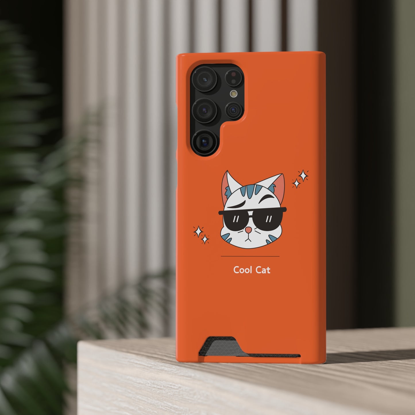 Cool Cat. Phone Case With Card Holder