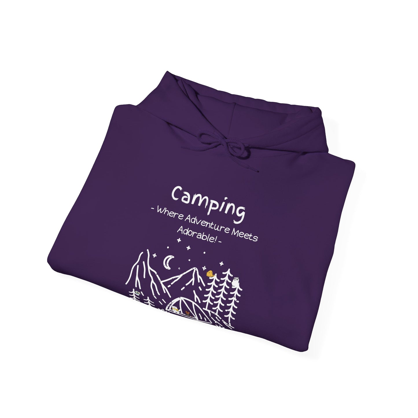 Camping. Where Adventure Meets Adorable. Unisex Hooded Sweatshirt.