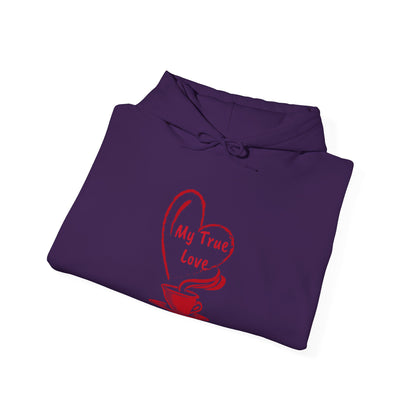 I Heart Coffee. Red. Unisex Hooded Sweatshirt.