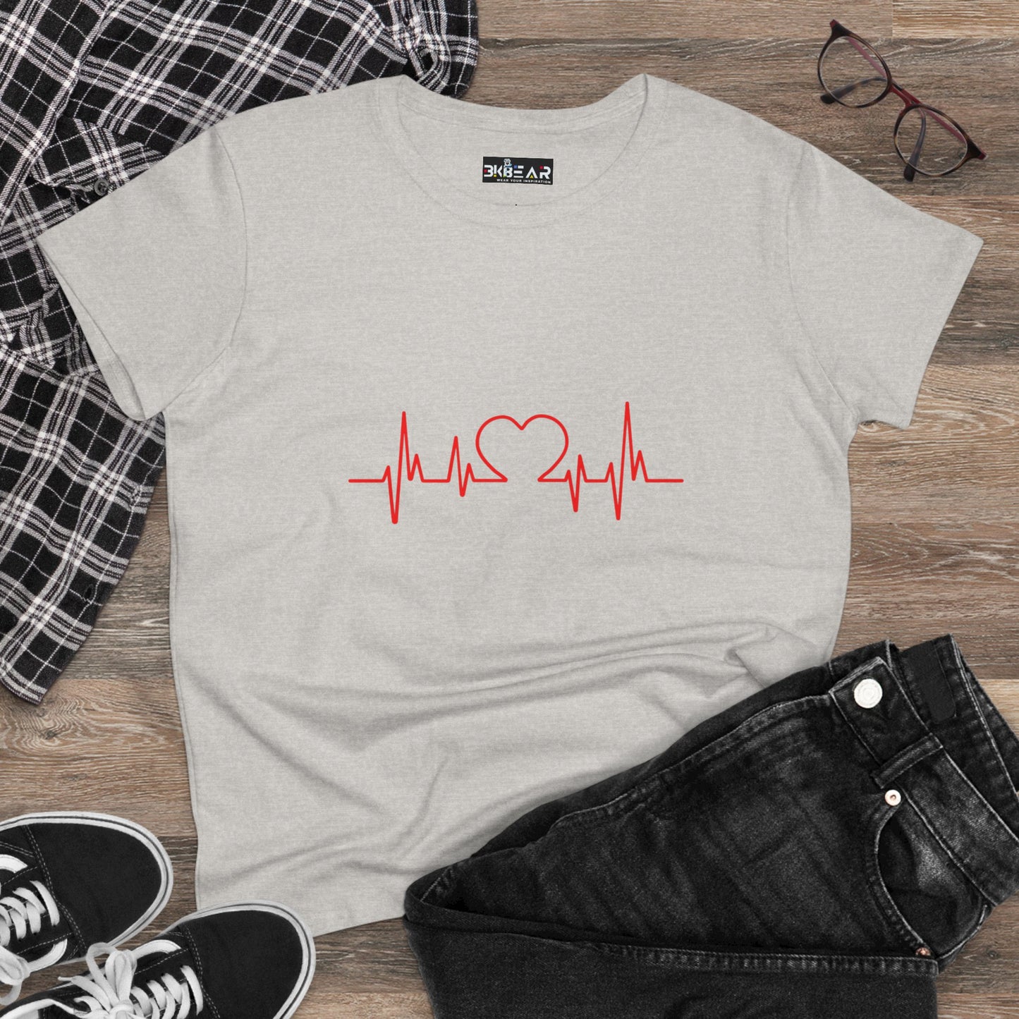 I Love You Heartbeat – Heartbeat Graphic T-Shirt for Women
