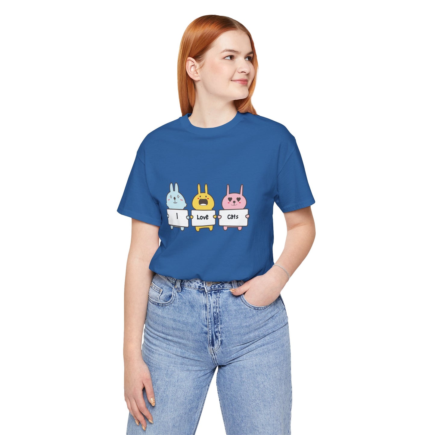I Love Cats. Women's Unisex Jersey Short Sleeve Tee