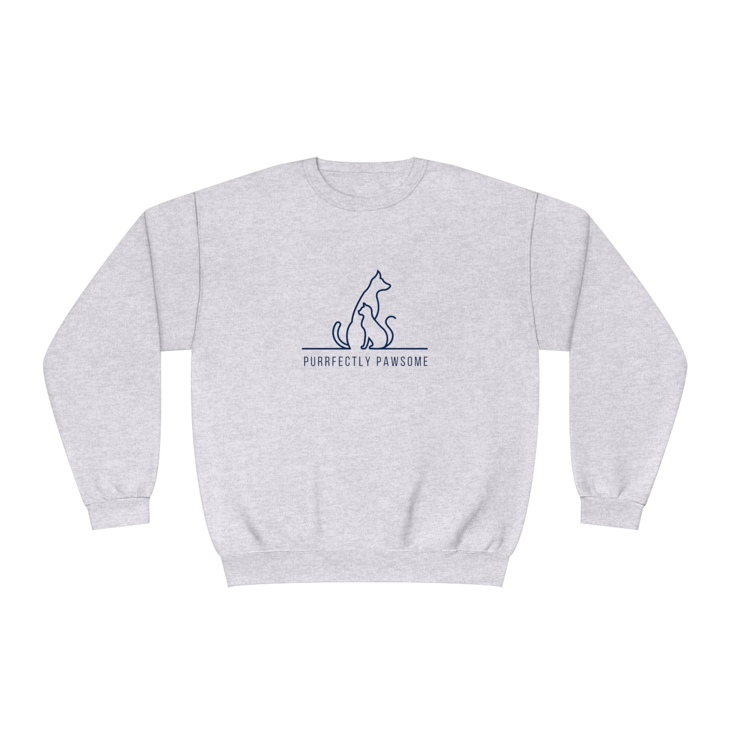 Purrfectly Pawsome Dog an Cat Silhouette. Unisex NuBlend® Crewneck Sweatshirt