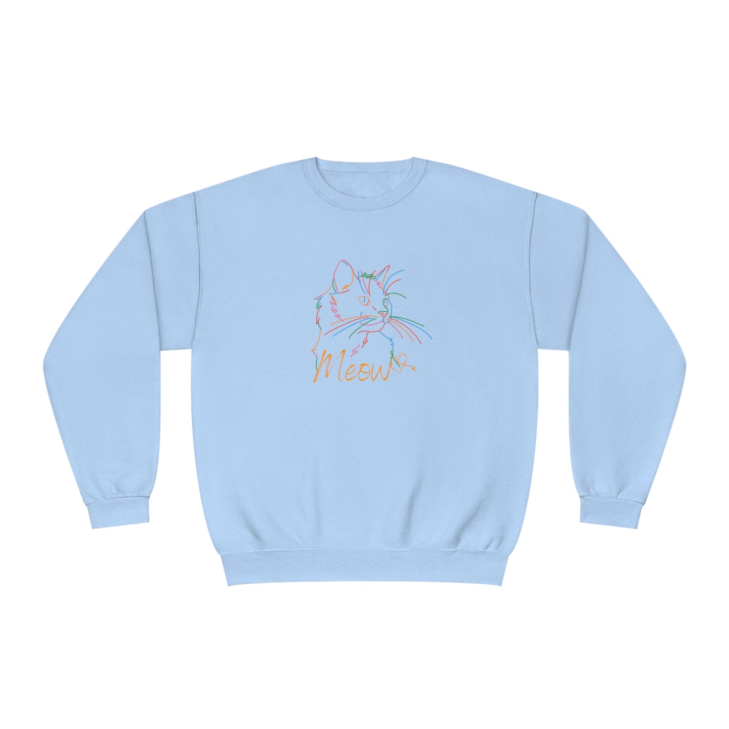 Meow. Cat with purrty color outlines. Unisex NuBlend® Crewneck Sweatshirt