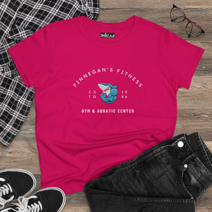Finnegan's Fitness. Gym and Aquatic Center. Women's Midweight Cotton Tee