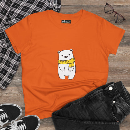Winter Time BK Bear. .  Women's Midweight Cotton Tee