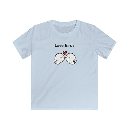 White Canary Love Birds. Kids Softstyle Tee