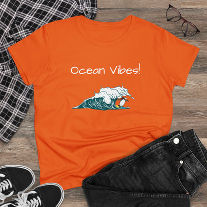 Ocean Vibes! Women's Midweight Cotton Tee