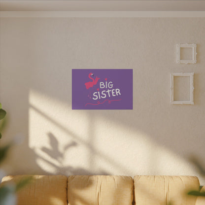 Adorable Big Sister Flamingo. Canvas Gallery Wraps