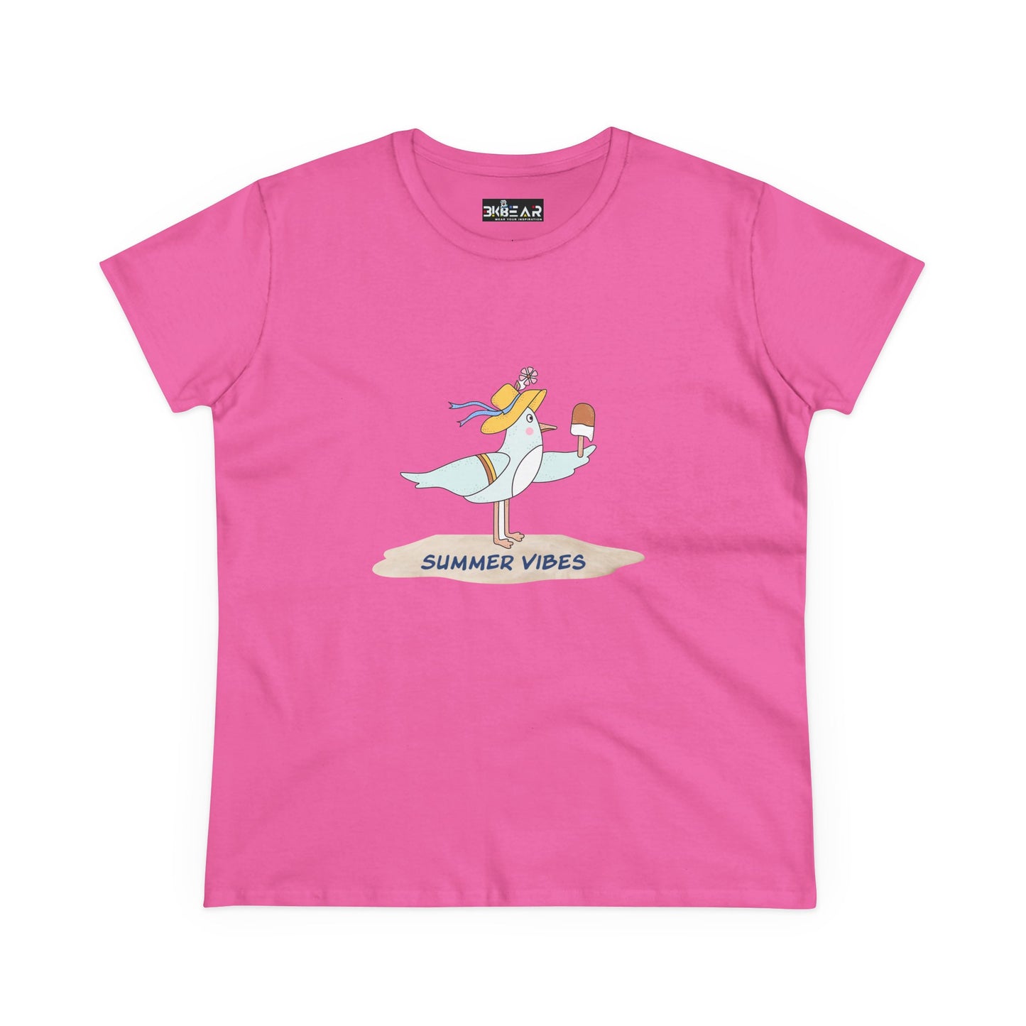 Regal Seagull Summer Vibes. Women's Midweight Cotton Tee