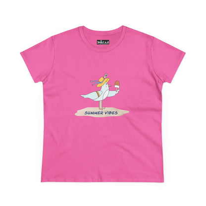 Regal Seagull Summer Vibes. Women's Midweight Cotton Tee