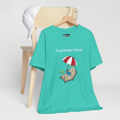 Summertime. Bear.  Unisex Jersey Short Sleeve Tee