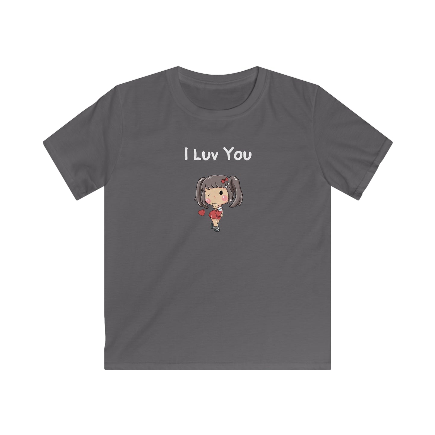 I Luv You.  Kids Softstyle Tee