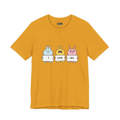 I Love Cats. Women's Unisex Jersey Short Sleeve Tee