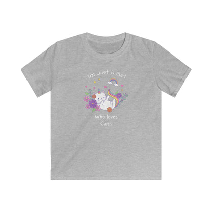 I'm Just a Girl Who Loves Cats. Kids Softstyle Tee