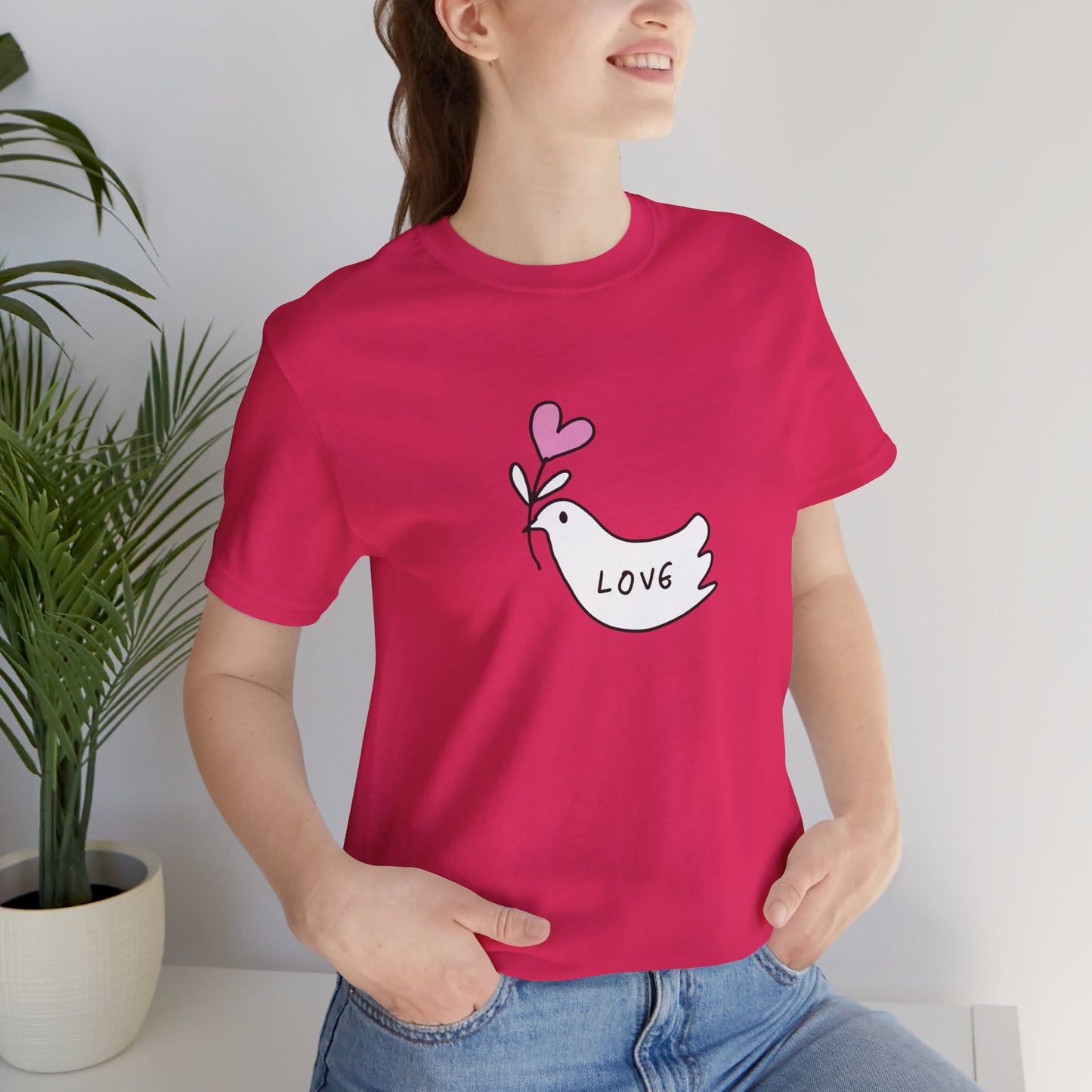 Love. Dove. Unisex Jersey Short Sleeve Tee