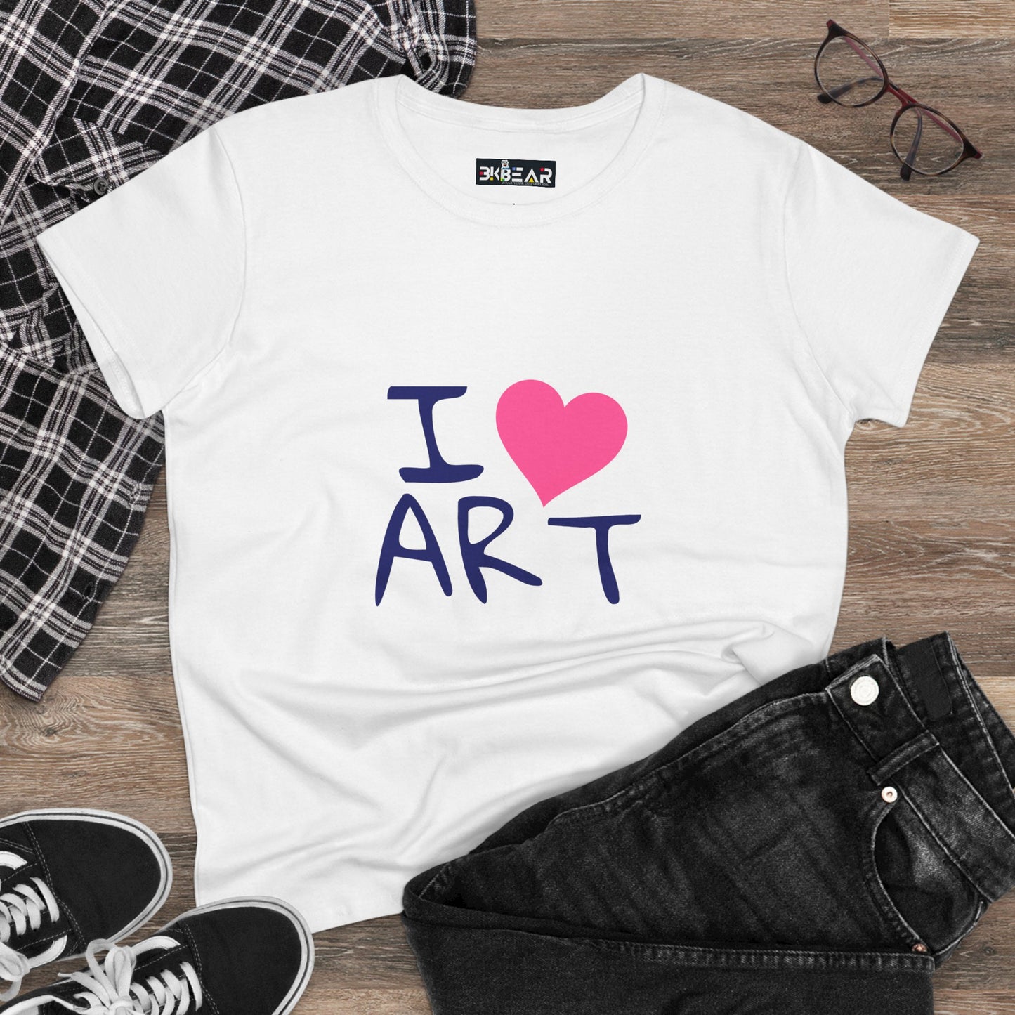 I Love Art. Women's Midweight Cotton Tee