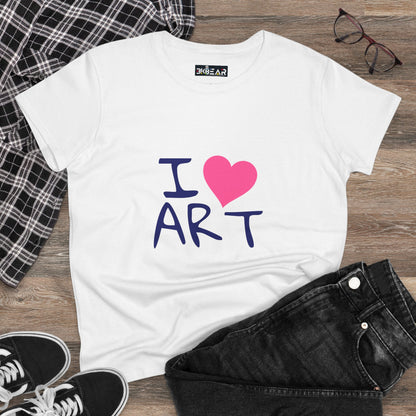 I Love Art. Women's Midweight Cotton Tee