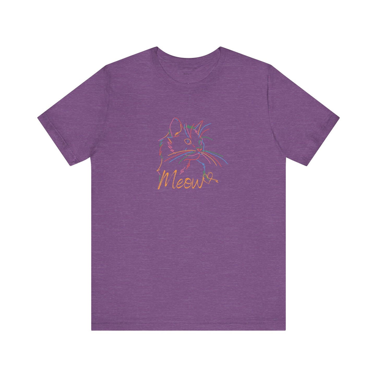 Meow. Cat with purrty color outlines. Unisex Jersey Short Sleeve Tee