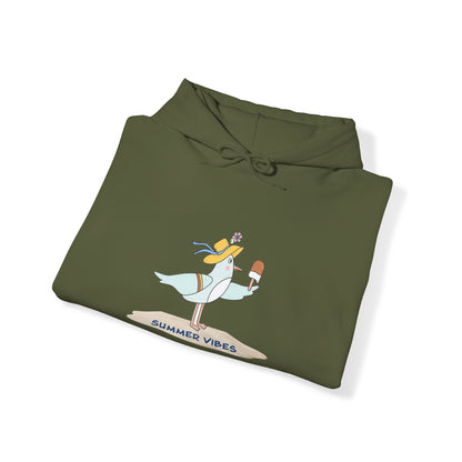 Regal Seagull Summer Vibes. Unisex Hooded Sweatshirt.