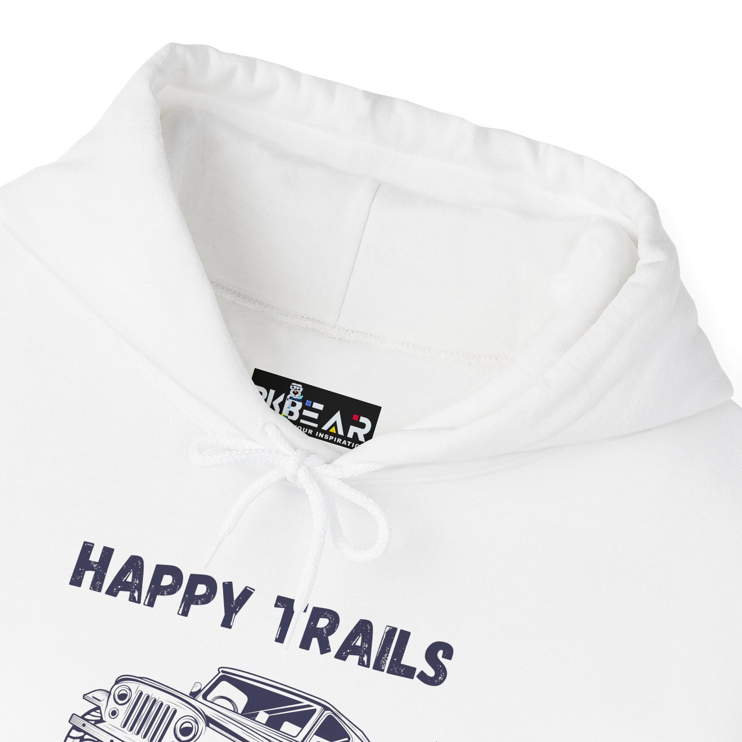 Happy Trails Unisex Hooded Sweatshirt, Cozy Outdoor Hoodie, Perfect Gift for Adventurers, Casual Wear, Great for Road Trips