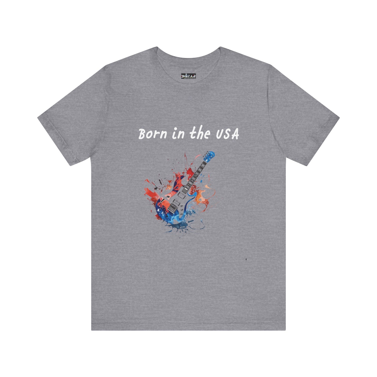 Born In The USA Guitar. Unisex Jersey Short Sleeve Tee