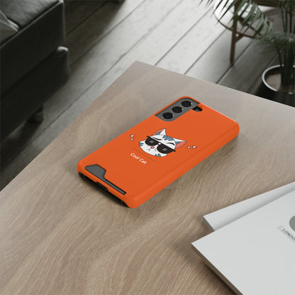 Cool Cat. Phone Case With Card Holder