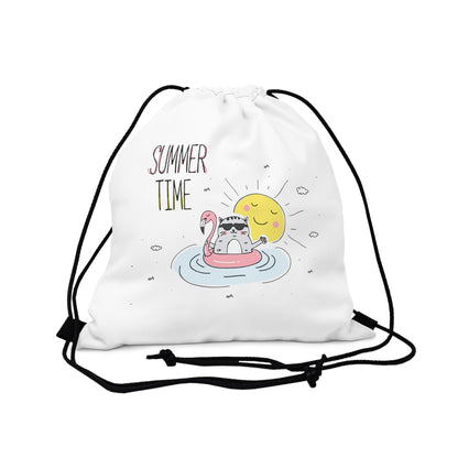 Jingles The Summertime Cat. Outdoor Drawstring Bag