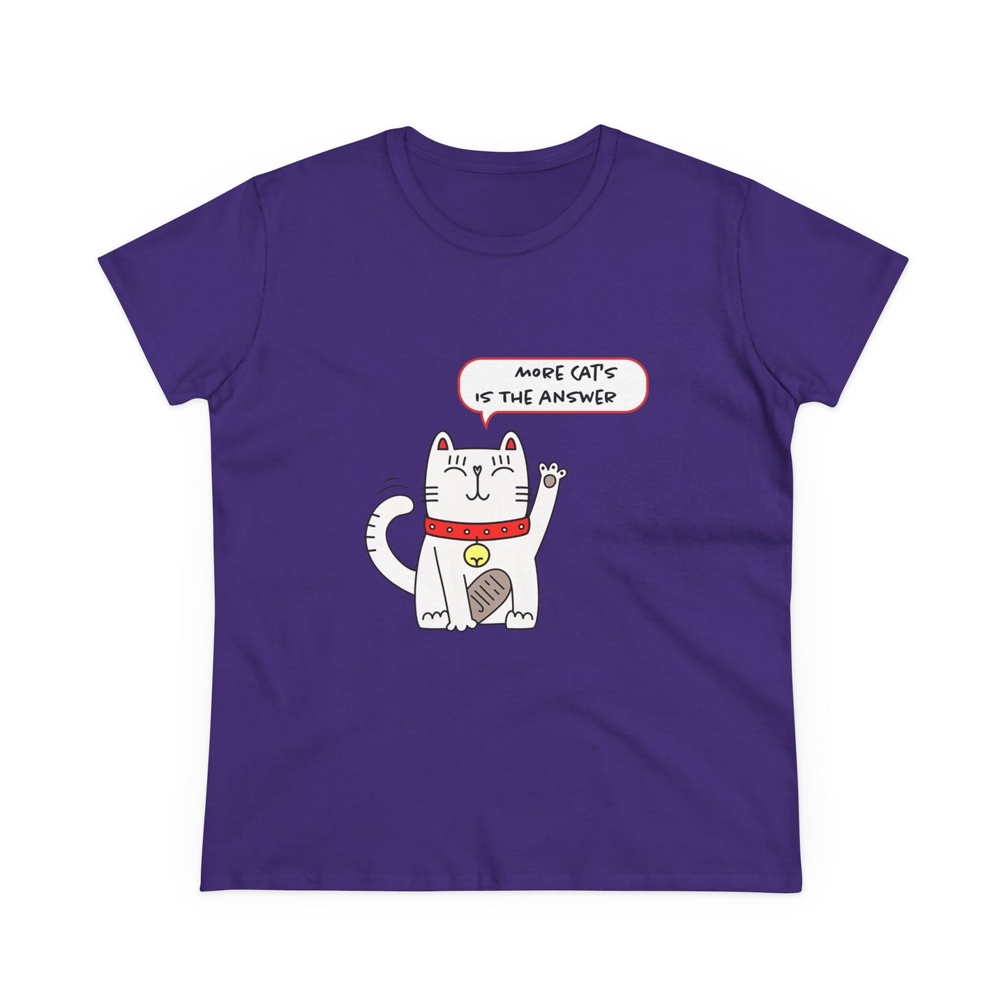 Oliver Says More Cats Is The Answer. Women's Midweight Cotton Tee