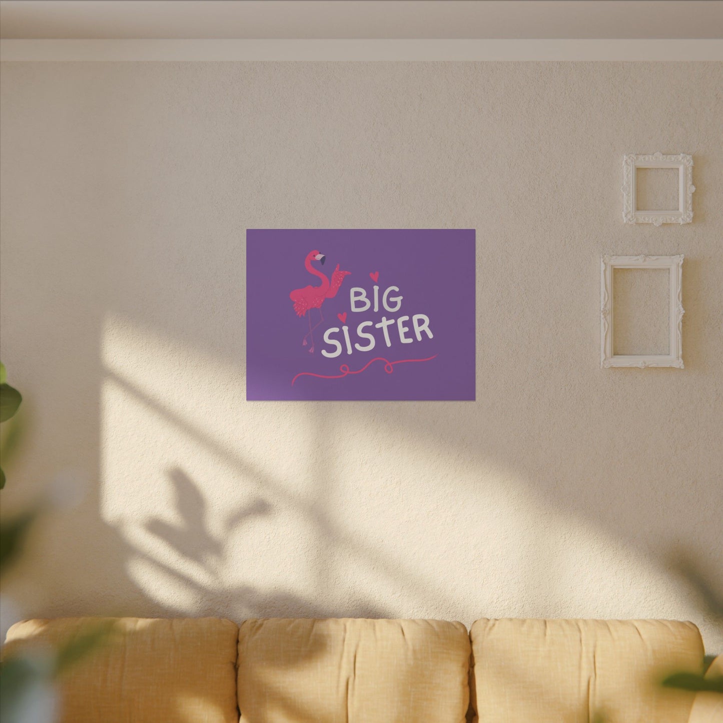 Adorable Big Sister Flamingo. Canvas Gallery Wraps