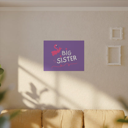 Adorable Big Sister Flamingo. Canvas Gallery Wraps